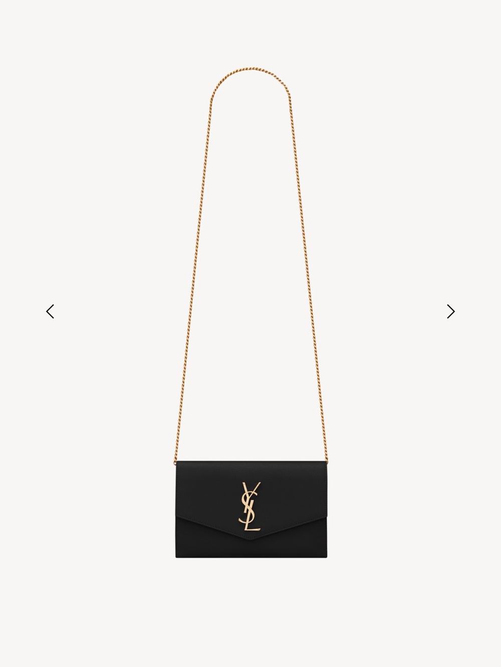 Yves Saint Laurent Uptown Black Wallet on Chain - Black & Gold - Picture 3 of 3